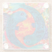 Vissen glas Drink Coasters Glazen Onderzetter (Achterkant)