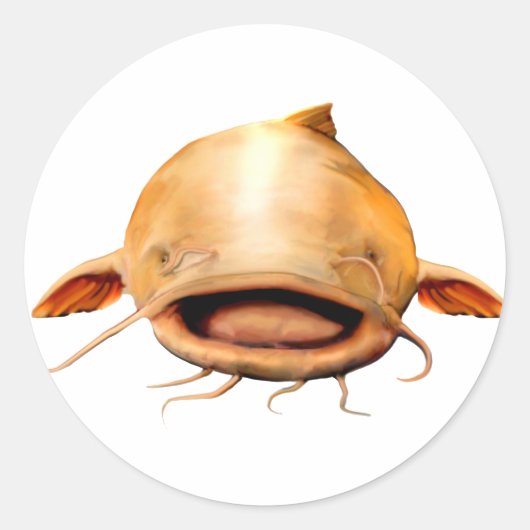 Vissen glimlach ronde sticker (Voorkant)