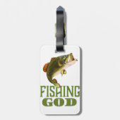 Vissen God Bagagelabel (Achterkant verticaal)