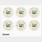 Vissen Gold Glitter Dank je Ronde Sticker (Vel)