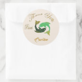 Vissen Gold Glitter Dank je Ronde Sticker (Tas)