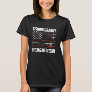 Vissen Grandy 4 juli Amerikaanse vlag binnenhalen T-shirt