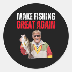 Vissen Grappige Donald Trump maakt weer geweldig F Ronde Sticker