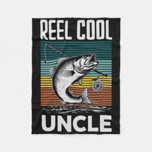 Vissen Grappige Heren Reel Cool Oom Voor Mannen  Fleece Deken