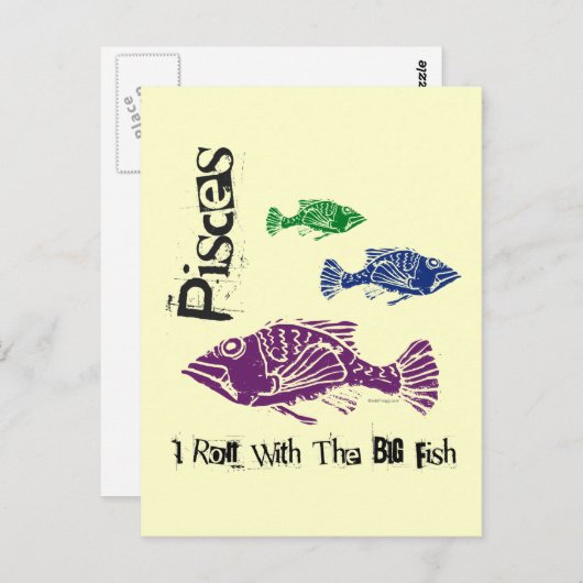 Vissen grote vis Briefkaart (Voorkant / Achterkant)
