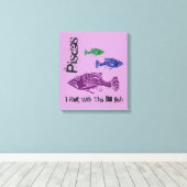 Vissen Grote Vis Verpakt Canvas Art Print (Paarse) (Insitu (Houten vloer))