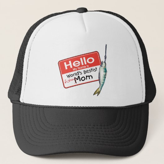 Vissen Hallo Mom Trucker Pet (Voorkant)