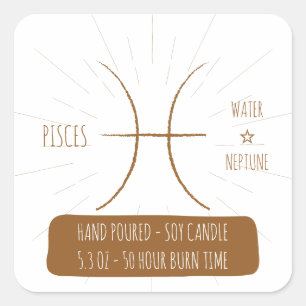 Vissen hand Gegoten Soy Candle Label