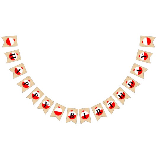 Vissen Happy Birthday Bobber Vlaggetjes (Alle)