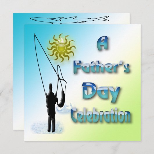 Vissen - Happy Vaderdag Invitation Kaart (Voorkant / Achterkant)