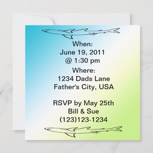 Vissen - Happy Vaderdag Invitation Kaart (Achterkant)