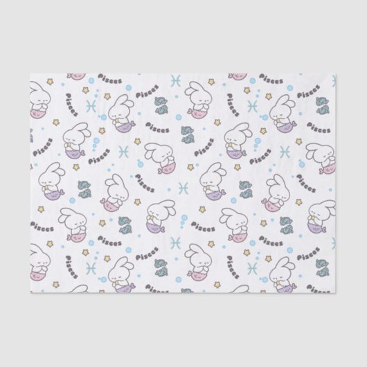 Vissen Harmony: Konijntje Zeemeerminnen Patroon Tissuepapier (Voorkant)