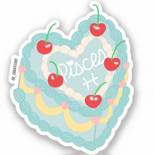 Vissen Harttaart Sticker (Voorkant)