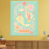 Vissen Hemelse Dierenriem Pastel Dromen Muur Kunst Canvas Afdruk (Insitu (Woonkamer))