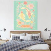 Vissen Hemelse Dierenriem Pastel Dromen Muur Kunst Canvas Afdruk (Insitu (Slaapkamer))