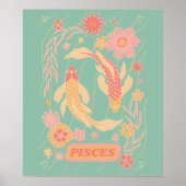 Vissen Hemelse Dierenriem Pastel Dromen Wall Art Poster (Voorkant)