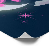 Vissen Hemelse Maan Wolk Sterren Astrologie Kunst Poster (Hoek)