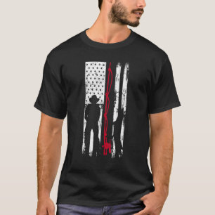 Vissen Hengel Amerikaanse Vlag Baars Vissen Baars  T-shirt