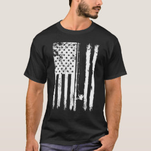Vissen Hengel Amerikaanse Vlag Mannen Vrouwen Viss T-shirt