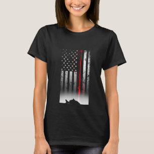 Vissen Hengel Amerikaanse Vlag Voor Patriottische  T-shirt