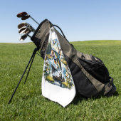 Vissen, Herten, Eenden jagen Golfhanddoek (Groen)