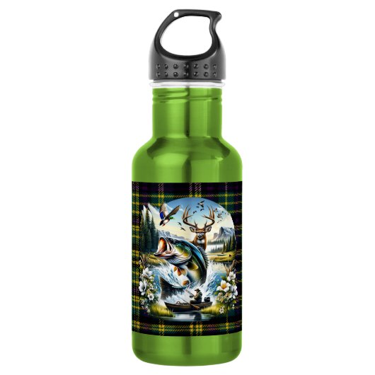 Vissen, herten, eenden jagen waterfles  (Voorkant)