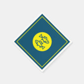 Vissen Horoscoop Geel Blauw Modern Minimalist Servet (Hoek)