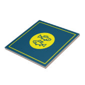 Vissen Horoscoop Geel Blauw Modern Minimalist Tegeltje (Zijkant)