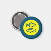 Vissen Horoscoop Geel Blauw Modern Minimalistisch Magneet (Voorkant / Achterkant)