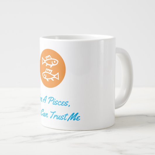 Vissen Horoscoop Sterrenbeeld Modern Minimalistisc Grote Koffiekop (Voorkant rechts)