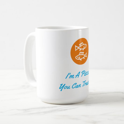 Vissen Horoscoop Sterrenbeeld Modern Minimalistisc Koffiemok (Voorkant links)