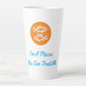 Vissen Horoscoop Sterrenbeeld Modern Minimalistisc Latte Mok (Voorkant)