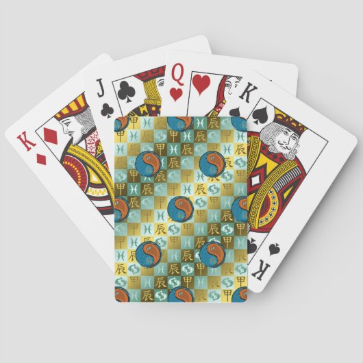 Vissen & Houten Draak Pokerkaarten (Achterkant)