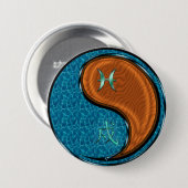 Vissen & Houten Hond Ronde Button 7,6 Cm (Voorkant /achterkant)