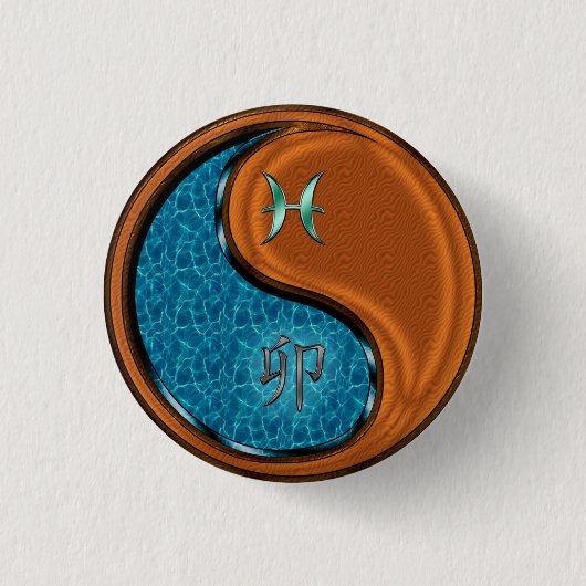 Vissen & Houten Konijn Ronde Button 3,2 Cm (Voorkant)
