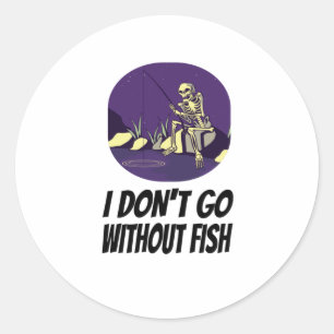 Vissen I Val Niet In Slaap Zonder Vis Ronde Sticker
