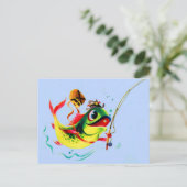 Vissen in de jaren veertig briefkaart (Staand voorkant)