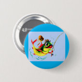 Vissen in de jaren veertig ronde button 5,7 cm (Voorkant /achterkant)