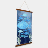 Vissen In De Zee Canvasprint Hangend Wandkleed (Gebogen)