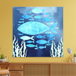 Vissen in het Zee uitgerekt canvas Afdruk