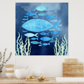 Vissen in het Zee uitgerekt canvas Poster (Keuken)