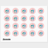 Vissen in liefde ronde sticker (Vel)