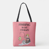 Vissen in mijn therapieontwerp tote bag (Achterkant)
