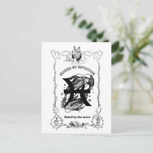 Vissen Intuïtie Hemels Ontwerp Briefkaart (Staand voorkant)