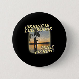 Vissen Is Als Borst Ik Hou Van Vissen Angelen Lief Ronde Button 5,7 Cm
