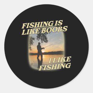 Vissen Is Als Borst Ik Hou Van Vissen Angelen Lief Ronde Sticker