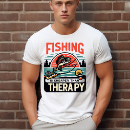 Vissen is goedkoper dan therapie t-shirt