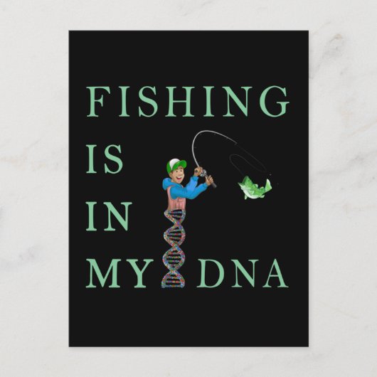 Vissen is in mijn DNA Briefkaart (Voorkant)
