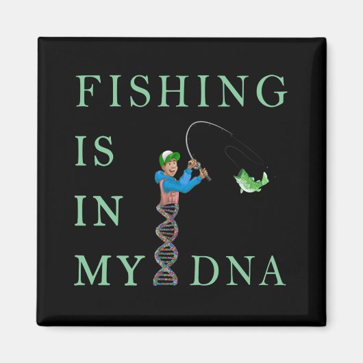 Vissen is in mijn DNA Magneet (Voorkant)