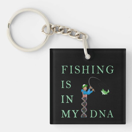 Vissen is in mijn DNA Sleutelhanger (voorkant)
